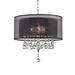 Rosdorf Park Dual Fabric Shade Ceiling Lamp w/ Hanging Crystal Accent, Clear Fabric in Black | 19 H x 20 W x 20 D in | Wayfair