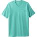 Men's Big & Tall Shrink-Less™ Lightweight Longer-Length V-neck T-shirt by KingSize in Tidal Green (Size 4XL)