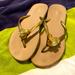 J. Crew Shoes | J.Crew Gold Gems Flip Flops Size 10 | Color: Gold | Size: 10