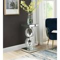 Rosdorf Park Paulus Pedestal End Table Wood/Mirrored in Brown/Gray | 28 H x 12 W x 12 D in | Wayfair 21FA339AA11A47EB9CFDFF3231C427D2