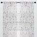 Red Barrel Studio® Keohane 2-Panel Floral Textured Sheer Curtain Panels 3-In-1 Back Tab, Rod Pocket, Ring Tab in Brown | 84 H x 52 W in | Wayfair