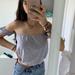 Brandy Melville Tops | Brandy Off The Shoulder Top | Color: Blue/Gray | Size: Xs
