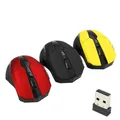 Souris sans fil optique rouge USB 2.4G 3 boutons pour souris de jeu d'ordinateur portable souris