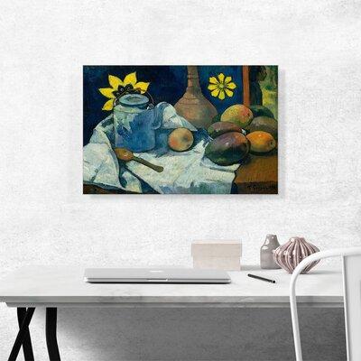 ARTCANVAS Still Life w/ Teapot & Fruit 1896 - Print Canvas | 18 H x 26 W x 0.75 D in | Wayfair GAUGUI42-1S-26x18