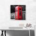ARTCANVAS Red London England Telephone Kiosk Booth - Wrapped Canvas Graphic Art Print Canvas, Wood in Gray/Red | 18 H x 18 W x 0.75 D in | Wayfair