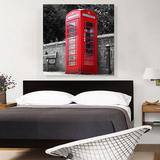 ARTCANVAS Red London England Telephone Kiosk Booth - Wrapped Canvas Graphic Art Print Canvas, Wood in White | 36 H x 36 W x 0.75 D in | Wayfair