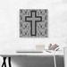 ARTCANVAS Black Jewel Christian Cross Church Pixel - Wrapped Canvas Graphic Art Print Canvas, Wood in Gray | 18 H x 18 W x 0.75 D in | Wayfair