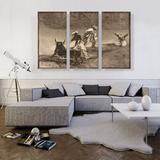 ARTCANVAS They Play Another w/ the Cape in an Enclosure 1816 by Francisco Goya - 3 Piece Wrapped Canvas Painting Print Set | Wayfair