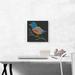 ARTCANVAS Bird Black Color Grid Jewel Pixel - Wrapped Canvas Graphic Art Print Canvas, Wood in Black/Blue/Green | 12 H x 12 W x 0.75 D in | Wayfair