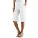 Plus Size Women's Complete Cotton Bermuda Short by Roaman's in White Denim (Size 14 W) Shorts