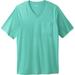 Men's Big & Tall Shrink-Less™ Lightweight V-Neck Pocket T-Shirt by KingSize in Tidal Green (Size L)