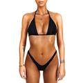 sofsy Bikini Top for Women, Triangle Cut Bikini Swimsuit Top (Top & Bottoms Sold Separately!) Black Size Small 32dd 34dd