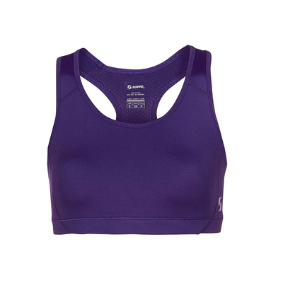 Soffe S1210VP Juniors Mid Impact Bra in Purple size Medium | Polyester/Spandex Blend