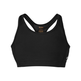 Soffe 1210G Girls Mid Impact Bra in Black size Medium | Polyester/Spandex Blend