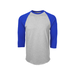 Soffe 210M Adult Classic Heathered Baseball Jersey T-Shirt in Oxford/Royal size 2X | Cotton Polyester