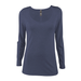 Platinum P507T Women's Tri-Blend Long Sleeve Scoop Neck Top in Navy Blue Heather size Medium | Ringspun Cotton