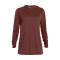 Platinum P909T Adult Tri-Blend Raglan Hoodie T-Shirt in Maroon Heather size XS | Ringspun Cotton