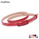 Ceinture en cuir verni de couleur bonbon pour femme douce en cuir PU fine et fine réglable pour