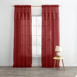 Wide Width BH Studio Pleated Voile Rod-Pocket Panel by BH Studio in Burgundy (Size 56" W 63" L) Window Curtain