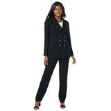 Plus Size Women's Double-Breasted Pantsuit by Jessica London in Black (Size 20 W) Set