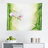 East Urban Home Spa Tapestry, Orchid Flowers w/ Bamboo Branches In Vibrant Colors Practice Themes | 23 H x 28 W in | Wayfair