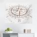 East Urban Home Ambesonne Compass Tapestry, Retro Tainted & Splashed Paint On A Voyage Windrose Discovery Theme Vintage Art Design | Wayfair