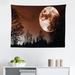East Urban Home Ambesonne Moon Tapestry, Abstract Color Scheme w/ Forest Detailed Full Moon Nature Image Scenic Landscape | 23 H x 28 W in | Wayfair