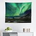 East Urban Home Aurora Borealis Tapestry, Aurora Polaris Above Mountains In Night Picture, Fabric Wall Hanging Decor For Bedroom Living Room Dorm | Wayfair