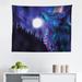 East Urban Home Moon Tapestry, Northern Imagery Aurora Borealis Wolf Forest Starry Night, Fabric Wall Hanging Decor For Bedroom Living Room Dorm | Wayfair