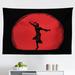 East Urban Home Ambesonne Kung Fu Tapestry, Man Shows Powerful Karate Pose In Costume On Sun Look Round | 30 H x 45 W in | Wayfair