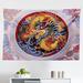 East Urban Home Dragon Tapestry, Chinese Horns Mane & Claws Flower Ornament Mythical Creature Monster | 30 H x 45 W in | Wayfair