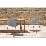 Mistana™ Chapa Indoor/Outdoor Stackable Steel Dining Chair w/ Rope in Gray | 31 H x 25 W x 24 D in | Wayfair F6CF419CD5DD493BB6D970C631AC3438