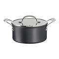Tefal Jamie Oliver Cook’s Classics Stewpot, 24 cm, Non-Stick, Oven-Safe, Induction, Glass Lid, Riveted Handle, Hard Anodised Aluminium, 24 cm Stewpot + Lid, H9124644, Black