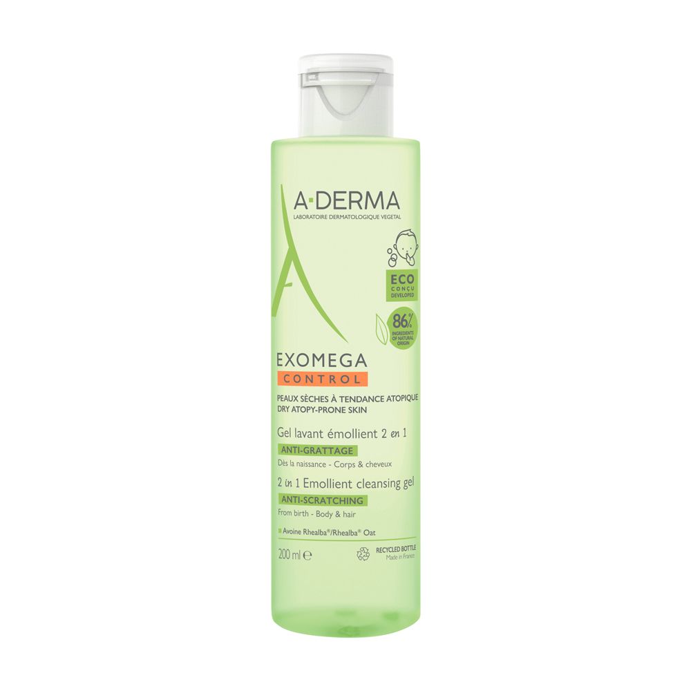 A-Derma Exomega Control Gel Detergente Emolliente 2 in 1 (viso, corpo,