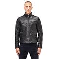 G-STAR RAW Men's Air Force Slim Leather Jacket, Dk Black B508-6484, XL