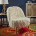 Side Chair - Foundry Select 68.58Cm Wide Side Chair Faux Fur/Wood in White | 32 H x 27 W x 25.5 D in | Wayfair 779B6F2D4C66456688477B3054B7EBE2