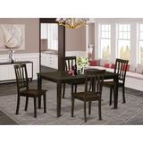 Winston Porter Alingtons 5 - Piece Rubberwood Solid Wood Dining Set Wood in Brown | 29 H in | Wayfair 86A42083CC6D4FC59CD42DA1625A3153