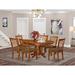 Alcott Hill® Emmaline 7 - Person Counter Height Drop Leaf Solid Wood Dining Set Wood/Upholstered in Brown | 30 H in | Wayfair