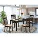Winston Porter Alingtons 5 - Piece Rubberwood Solid Wood Dining Set Wood/Upholstered in Brown, Size 30.0 H in | Wayfair