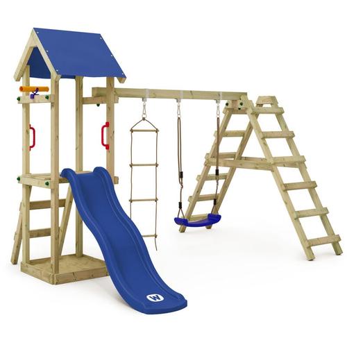 Spielhaus Spielturm TinyLoft mit Schaukel & Rutsche, Kletterturm mit Sandkasten, Leiter &