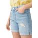 Plus Size Women's Denim Boyfriend Shorts by ellos in Light Blue Distressed (Size 22)