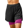 Plus Size Women's Colorblock Swim Boardshort by Swim 365 in Black Fuchsia (Size 24)