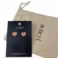 J. Crew Jewelry | J.Crew Heart Earrings Enamel Bright Coral Crystals | Color: Orange/Pink | Size: Os