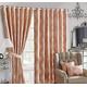 100% Jacquard Curtain Pair Eyelet Ring Top Window Curtains Fully Lined With Matching Tie Backs (Rose Gold, 66 x 90 Inch)