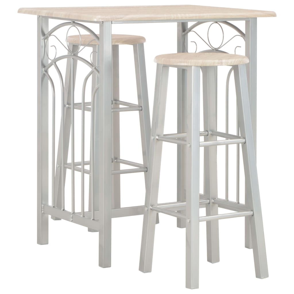 vidaXL 3-tlg. Bar-Set Holz und Stahl Image