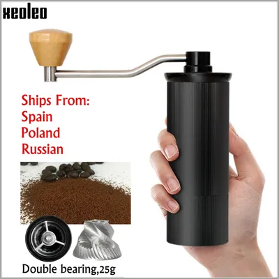 XEOLEO – moulin à café manuel en aluminium 50MM en acier inoxydable broyeur à bavure conique