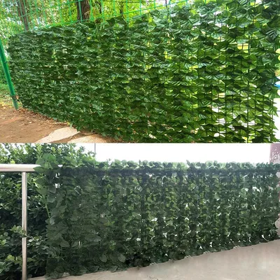 Filet de clôture en rotin à plantes artificielles, simulation de feuilles, pour balcon, jardin,