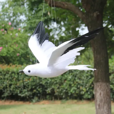 Figurine en mousse d'oiseau de mer de simulation vivante ornement d'animal décoration de jardin à