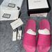 Gucci Shoes | Pink Size 37 Gucci Logo Rubber Slide Sandal | Color: Pink | Size: 7