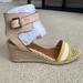 Coach Shoes | Coach Tan And Yellow Espadrille Wedge W/Strap | Color: Tan | Size: 9